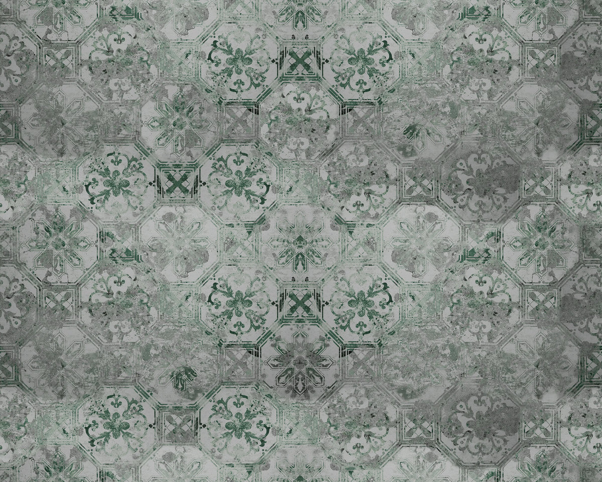 Oriental Tiles, Sage Mural Wallpaper - pure wallpaper artwork