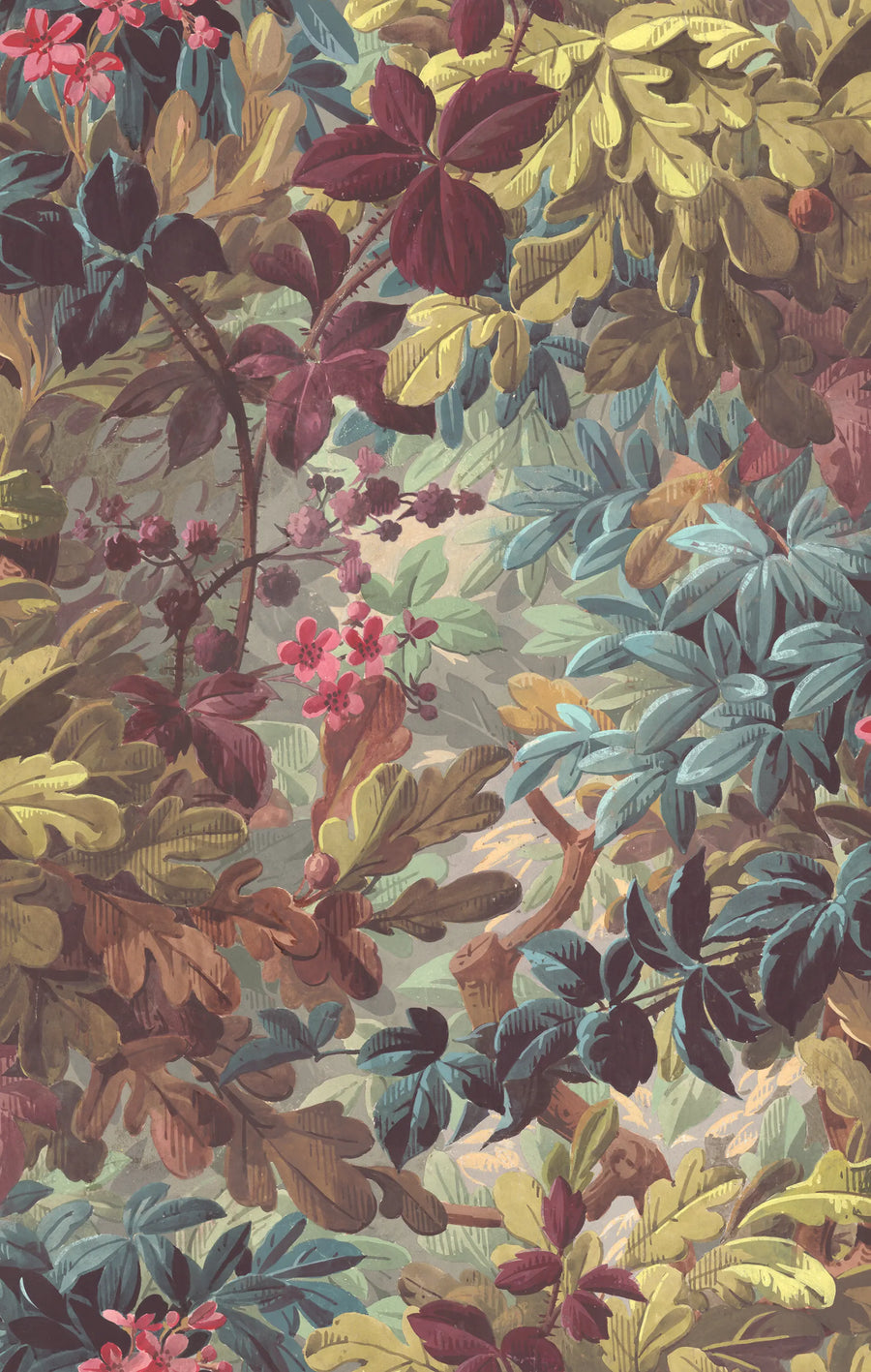 Anglessy, Plum Mural Wallpaper