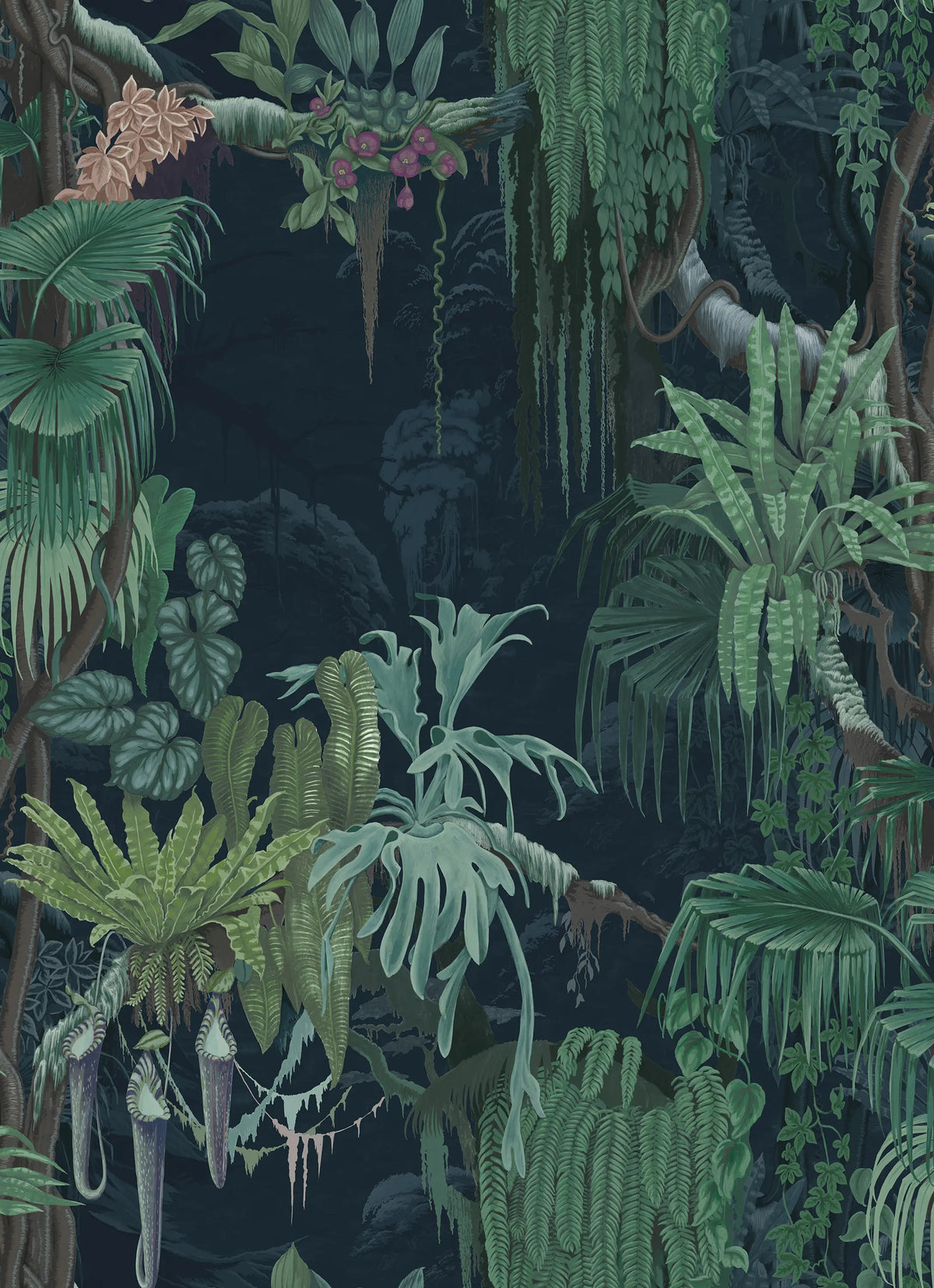 Madagascar, Teal Mural Wallpaper - pure wallpaper artwork