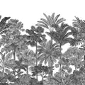 Tropical Bellewood, Graphite Mural Wallpaper - pure wallpaper artwork