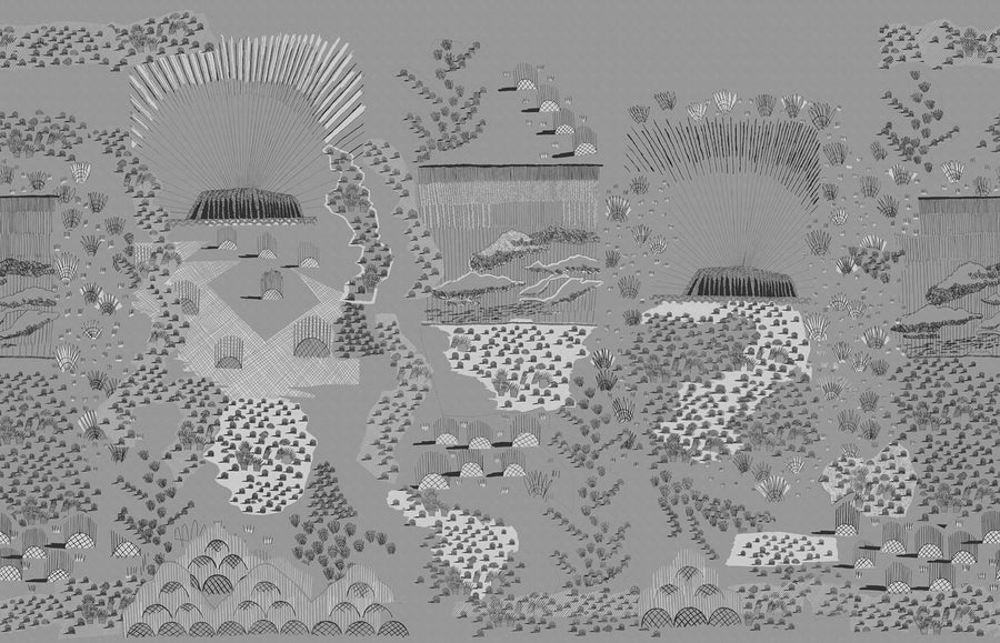 Ayers Rock, Graphite Mural Wallpaper