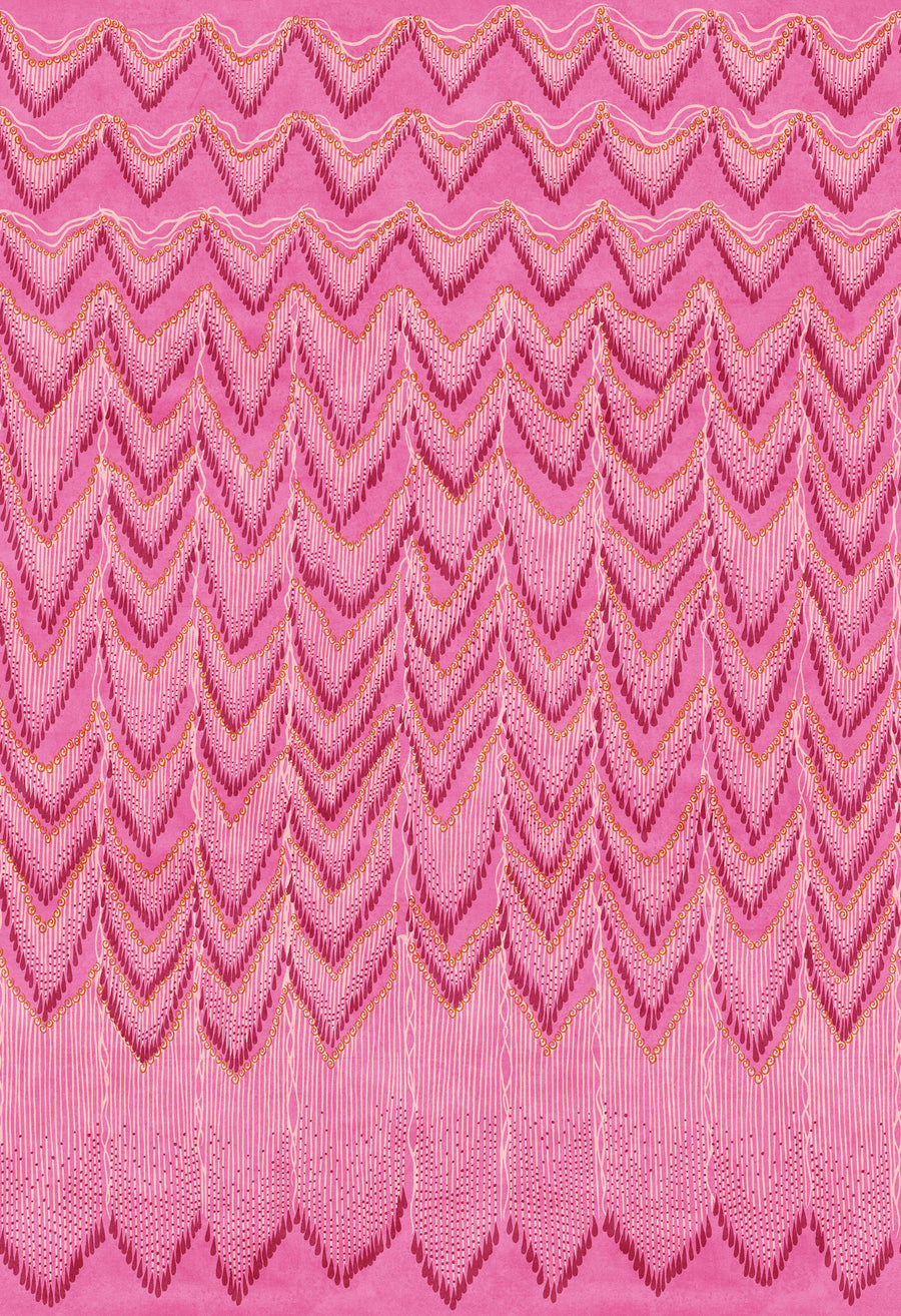 Fringed Follies, Hot Pink Mural Wallpaper