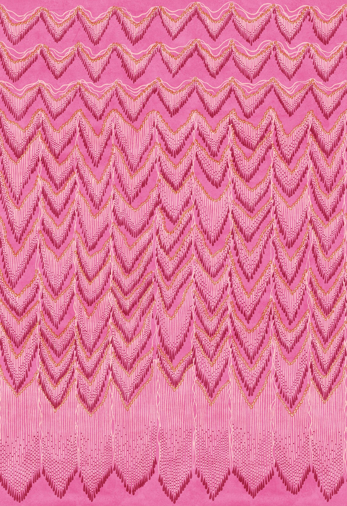 Fringed Follies, Hot Pink Mural Wallpaper - pure wallpaper artwork