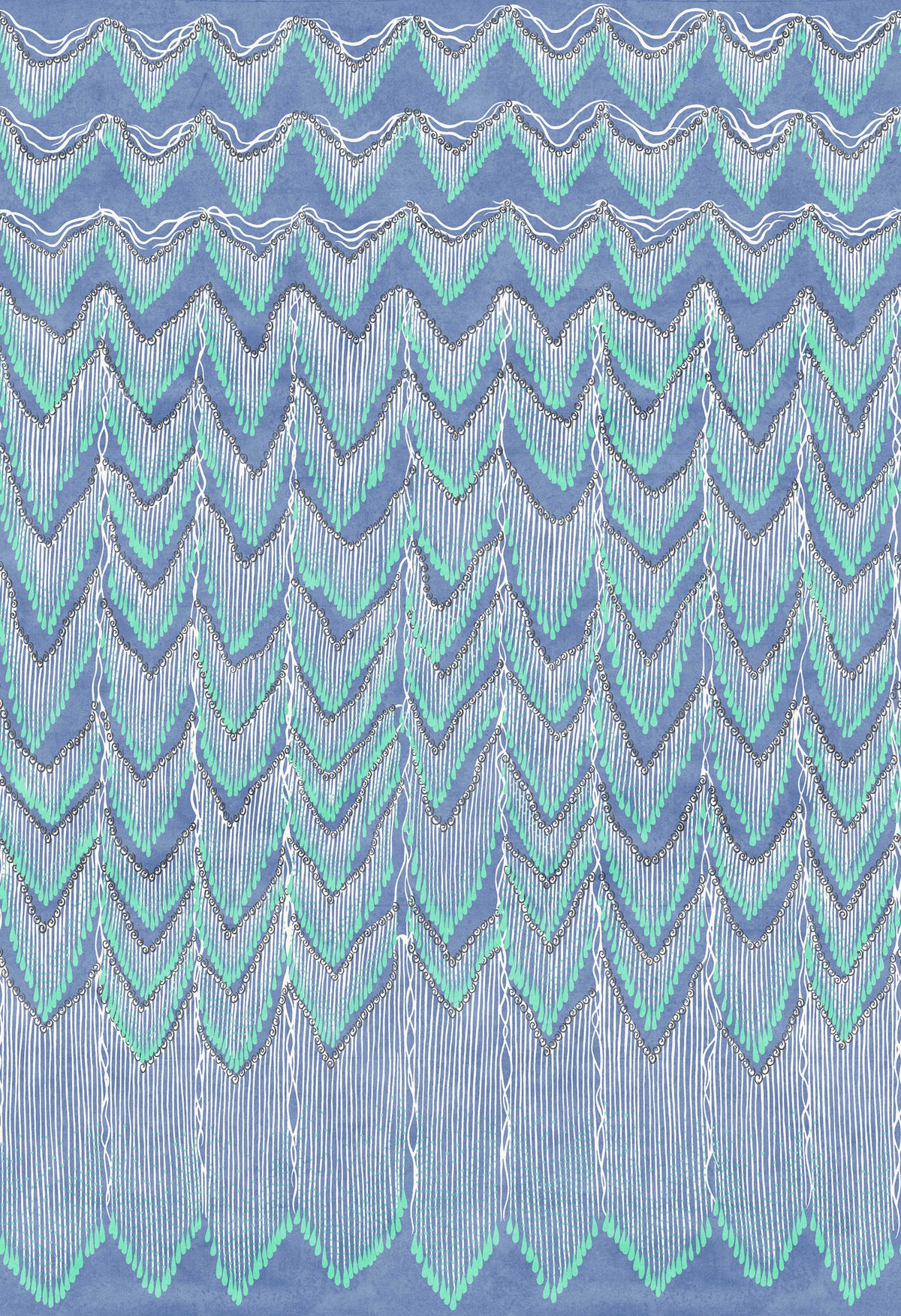 Fringed Follies, Lagoon Mural Wallpaper - pure wallpaper artwork