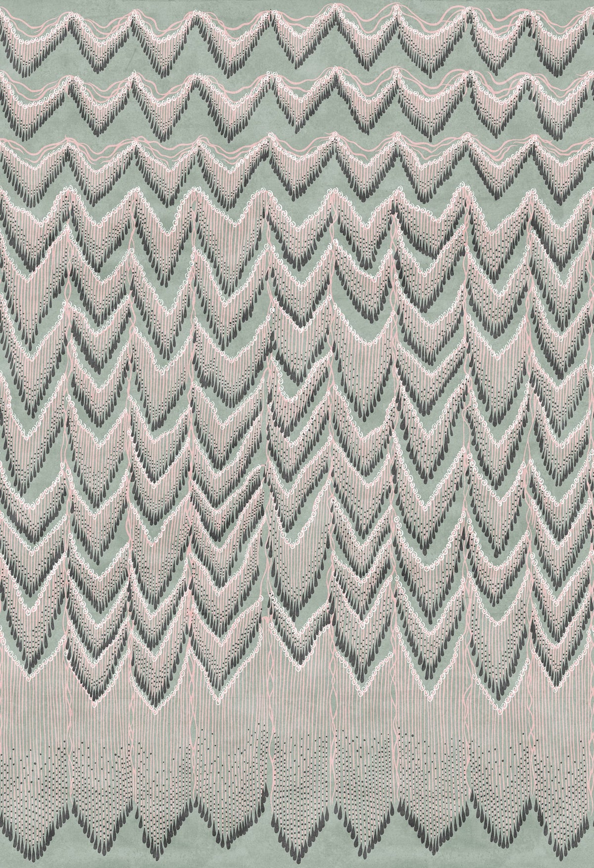 Fringed Follies, Mint Mural Wallpaper - pure wallpaper artwork