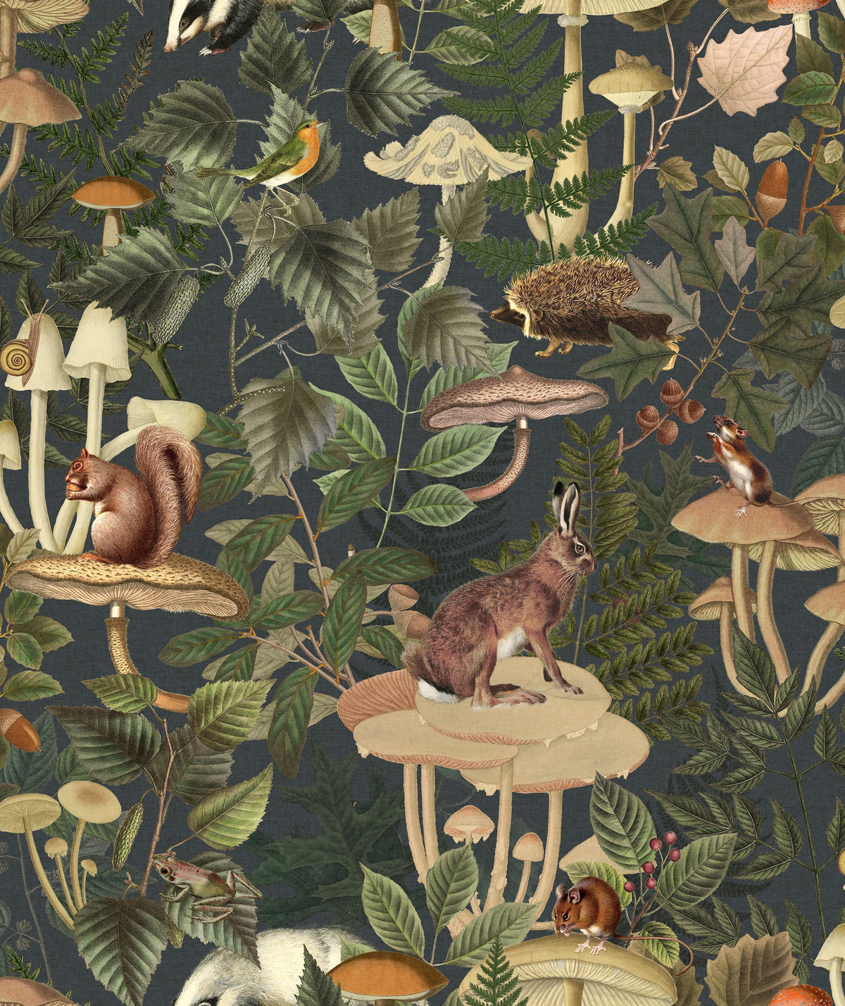 Wildlife Creek, Forest Green Mural Wallpaper - pure wallpaper artwork