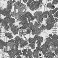 Treehouse, Graphite Mural Wallpaper - pure wallpaper artwork
