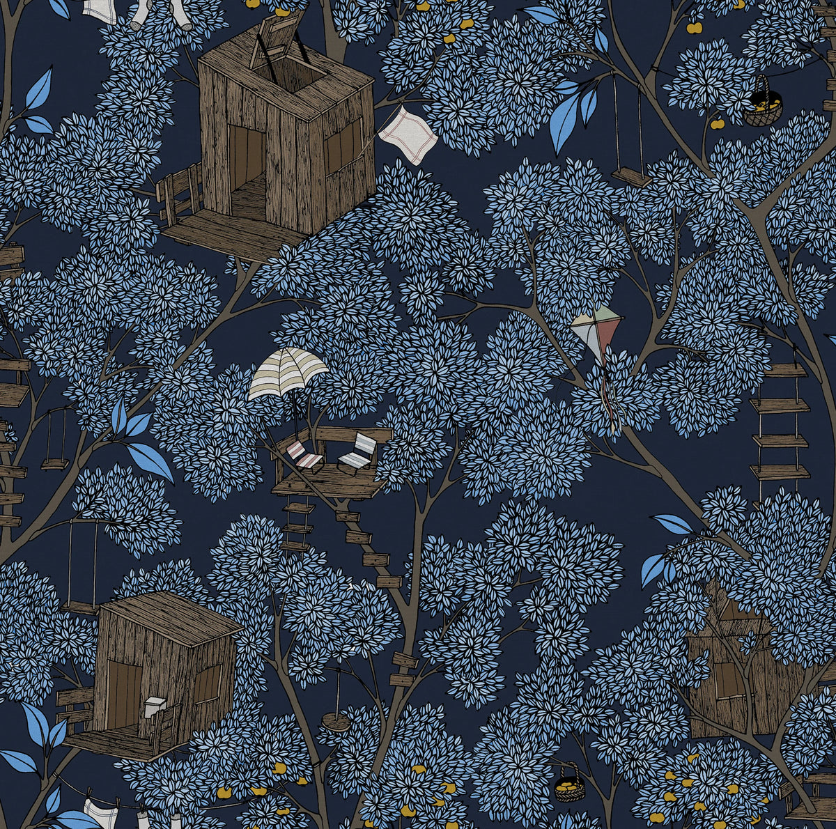 Treehouse, Night Mural Wallpaper - pure wallpaper artwork