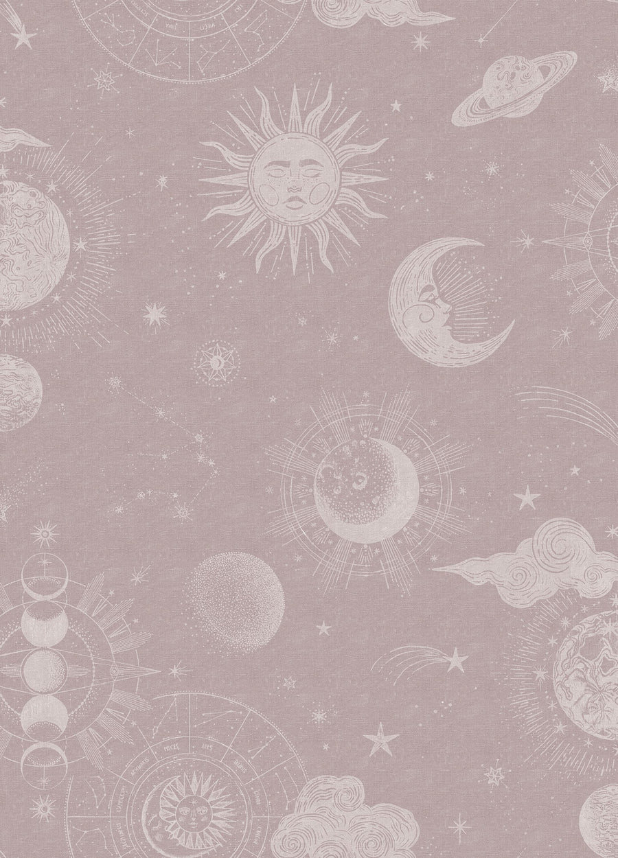 Planetarium, Pink Mural Wallpaper