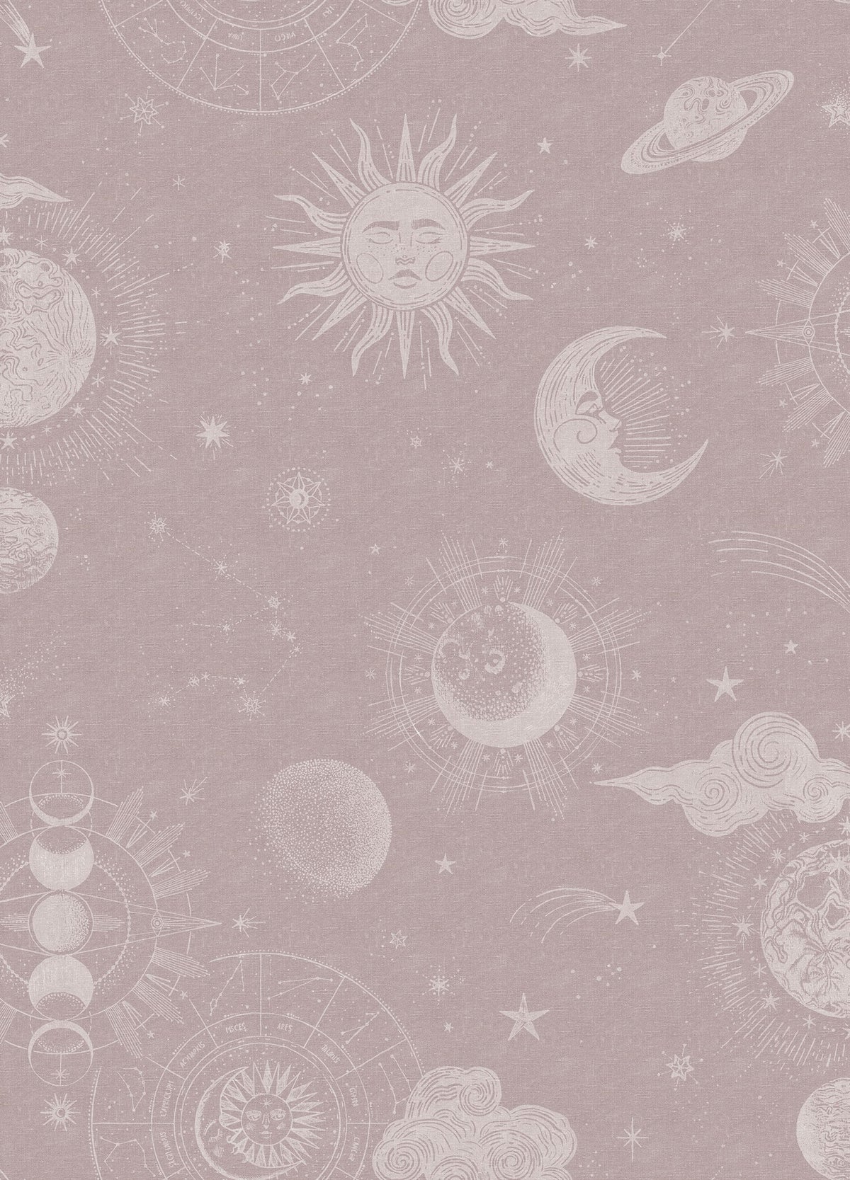 Planetarium, Pink Mural Wallpaper - pure wallpaper artwork