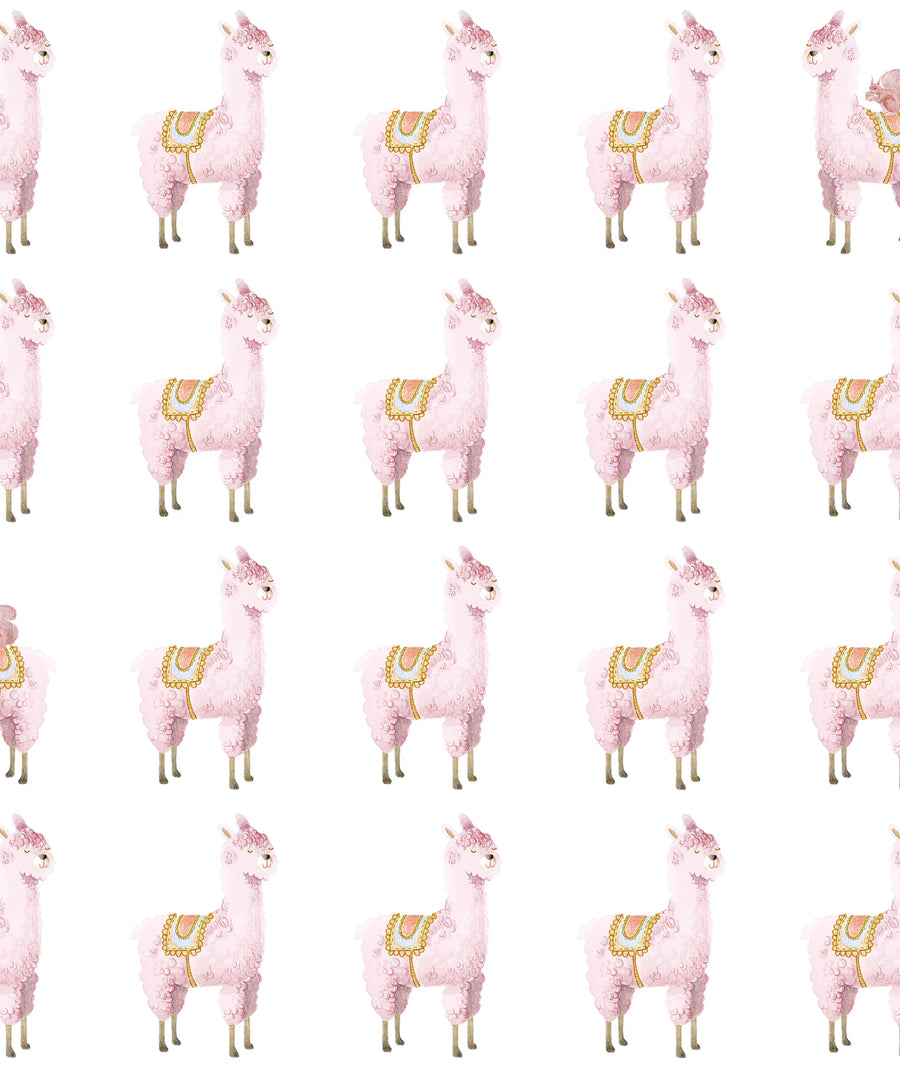 Alpaca Rebel, Pink Mural Wallpaper