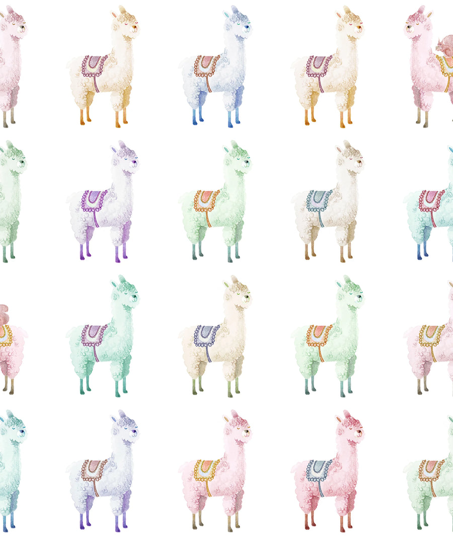 Alpaca Rebel, Rainbow Mural Wallpaper