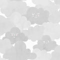 Happy Clouds, Graphite Mural Wallpaper - pure wallpaper artwork