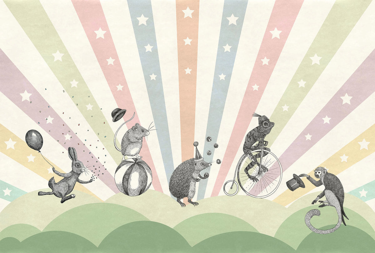 Circus Pastel Mural Wallpaper - pure wallpaper artwork