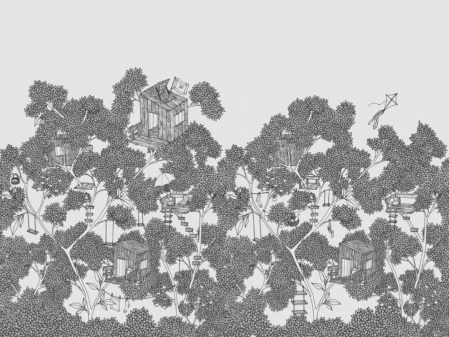Playground, Graphite Mural Wallpaper