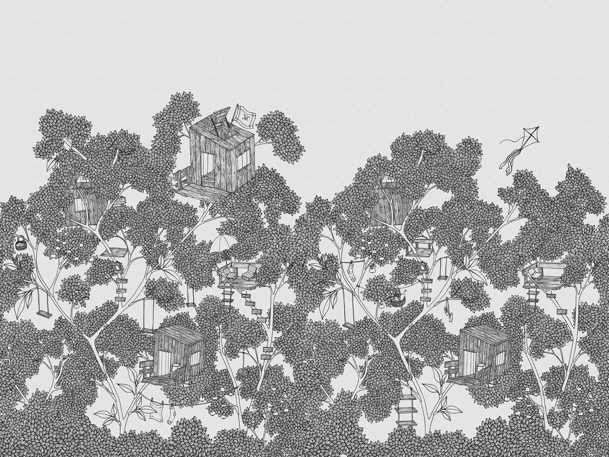 Playground, Graphite Mural Wallpaper - pure wallpaper artwork