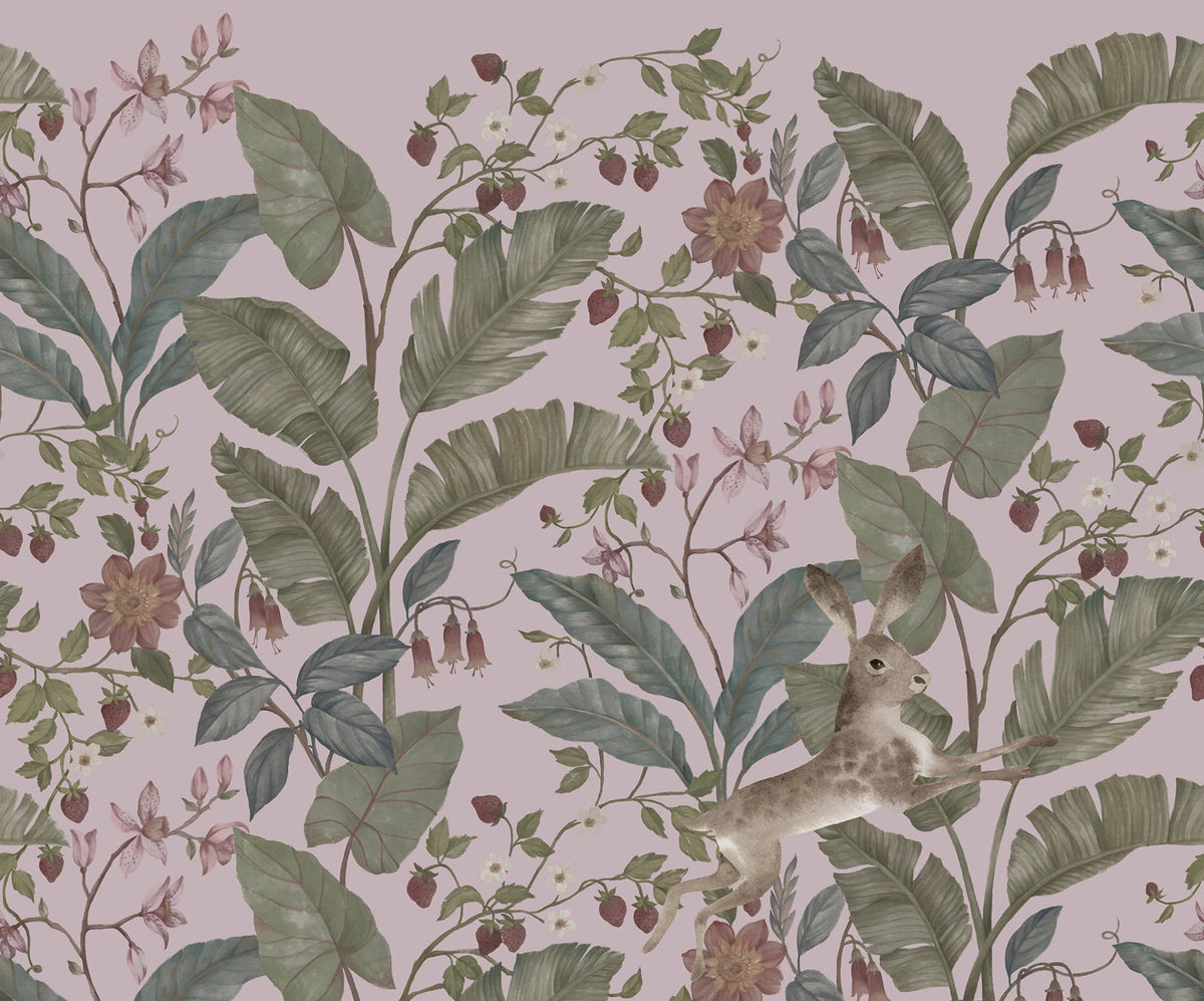 Strawberry Field, Pink Mural Wallpaper - pure wallpaper artwork