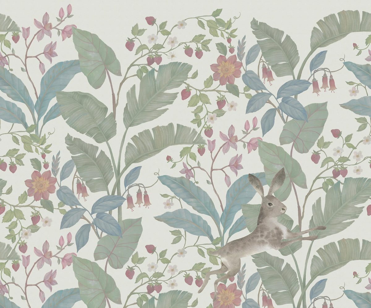Strawberry Field, Ivory Mural Wallpaper - pure wallpaper artwork
