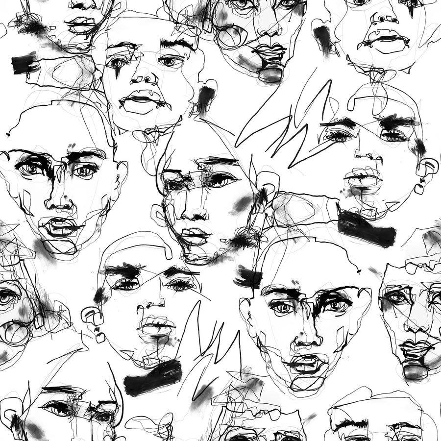 Fala Bozetto, Graphite Mural Wallpaper