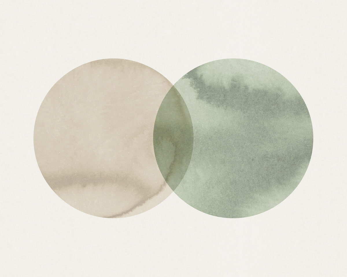 Eclipse, Beige Green Mural Wallpaper - pure wallpaper artwork