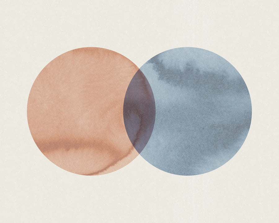 Eclipse, Red Blue Mural Wallpaper