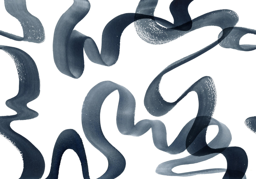 Waves, Ink Mural Wallpaper