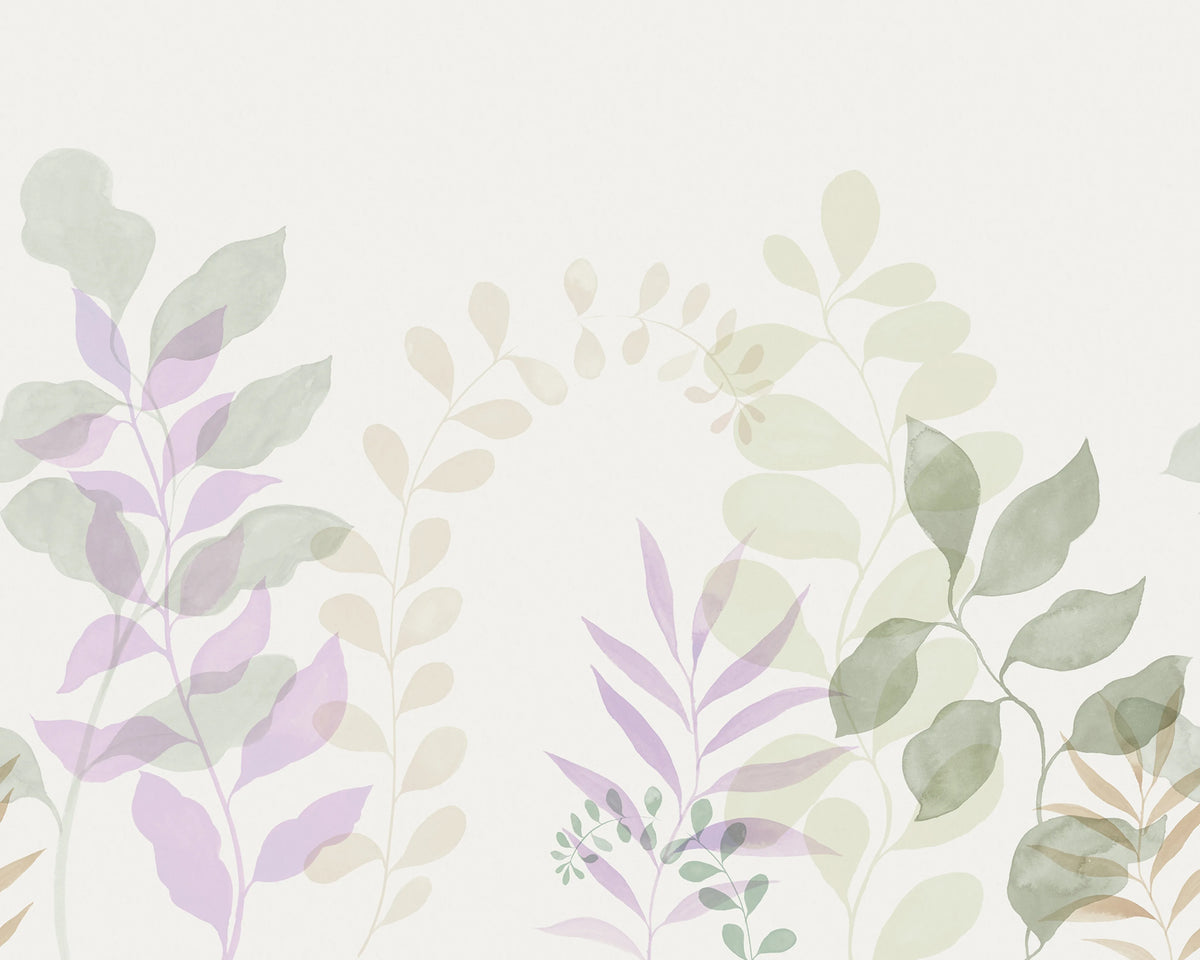 Grow, Lilac Mural Wallpaper - pure wallpaper artwork