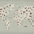 Animal World, Mint Mural Wallpaper - pure wallpaper artwork