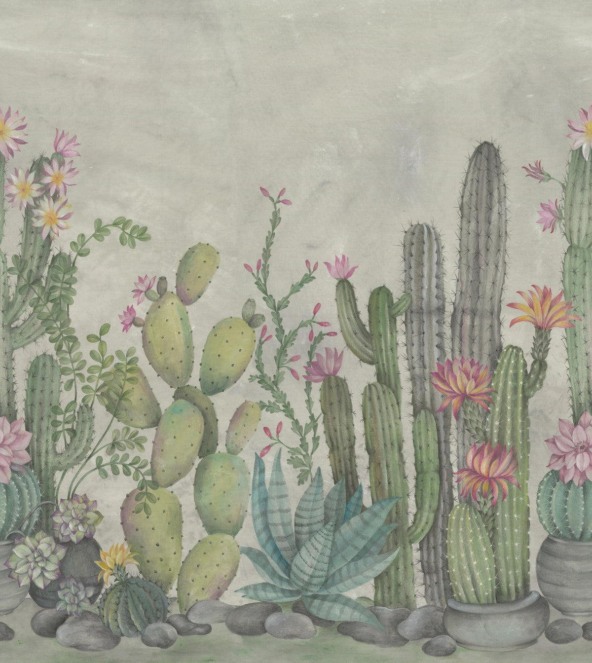 Playfull Cactus, Summer Mural Wallpaper - pure wallpaper artwork