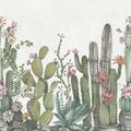 Playfull Cactus, Ivory Mural Wallpaper - pure wallpaper artwork