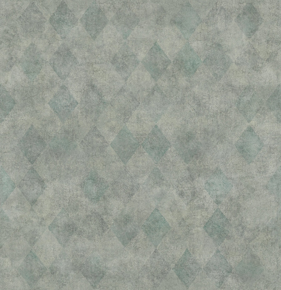 Small Patinated Diamonds Fancy Green Mural Wallpaper