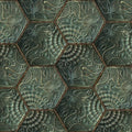 Hexagon Tiles Emerald Mural Wallpaper - pure wallpaper artwork
