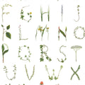 Floral Alphabet Mini Swedish Mural Wallpaper - pure wallpaper artwork