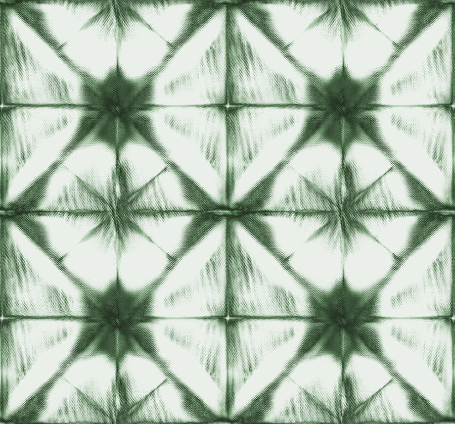 Tie Dye Kaleidoscope, Green Mural Wallpaper