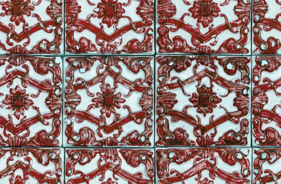 Artisan Tiles, Indian Red Mural Wallpaper