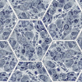 Marbled Hexagon Tiles, Dark Blue Mural Wallpaper - pure wallpaper artwork