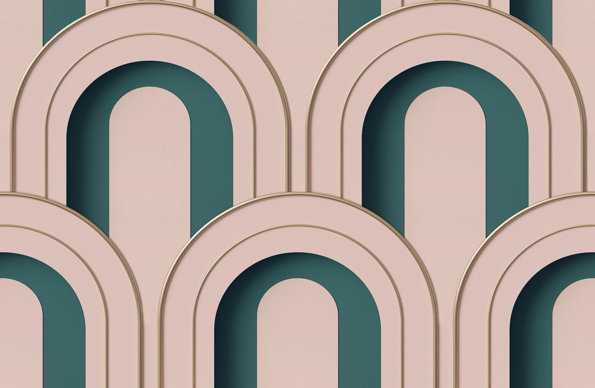Arch Deco Bijou, Rebel Pink Mural Wallpaper - pure wallpaper artwork