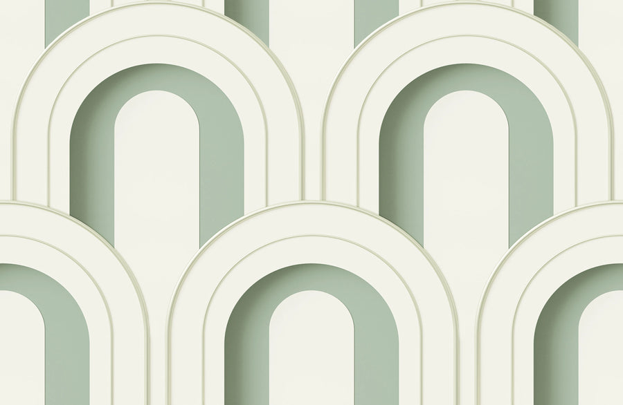 Arch Deco Bijou, Soft Green Mural Wallpaper