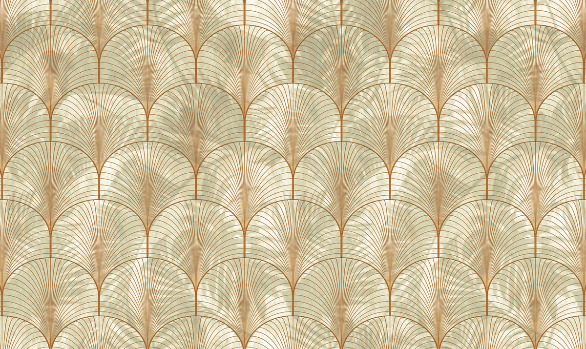 Art Deco Palms, Bronze Mural Wallpaper - pure wallpaper artwork