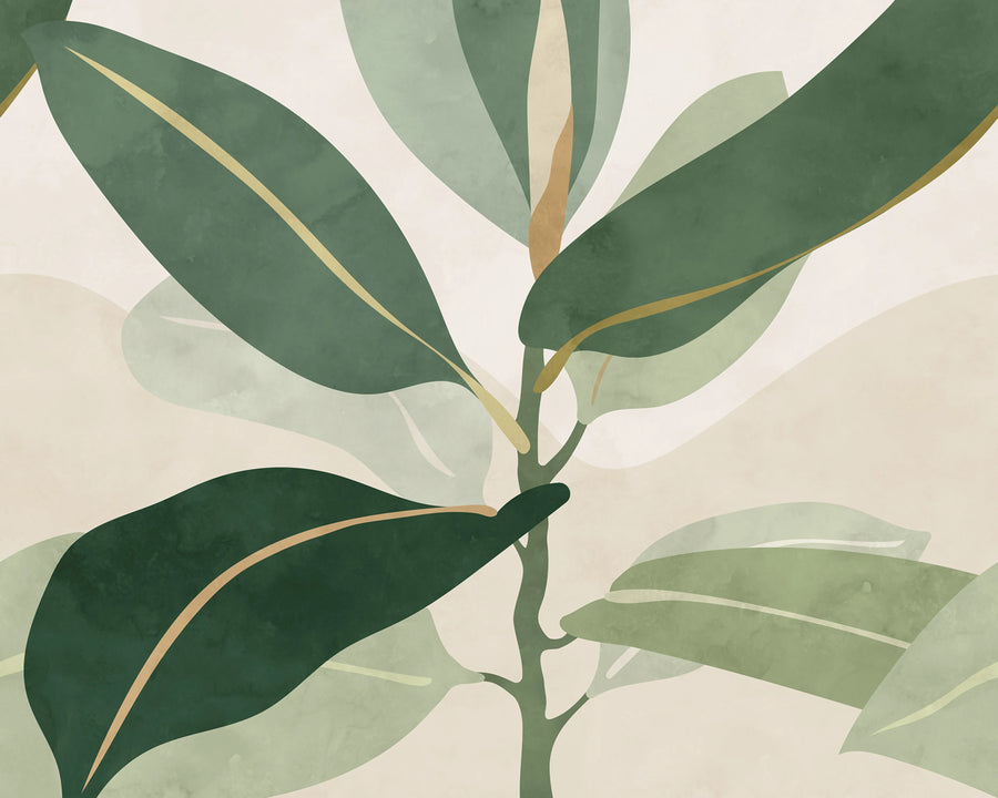Ruby, Green Mural Wallpaper