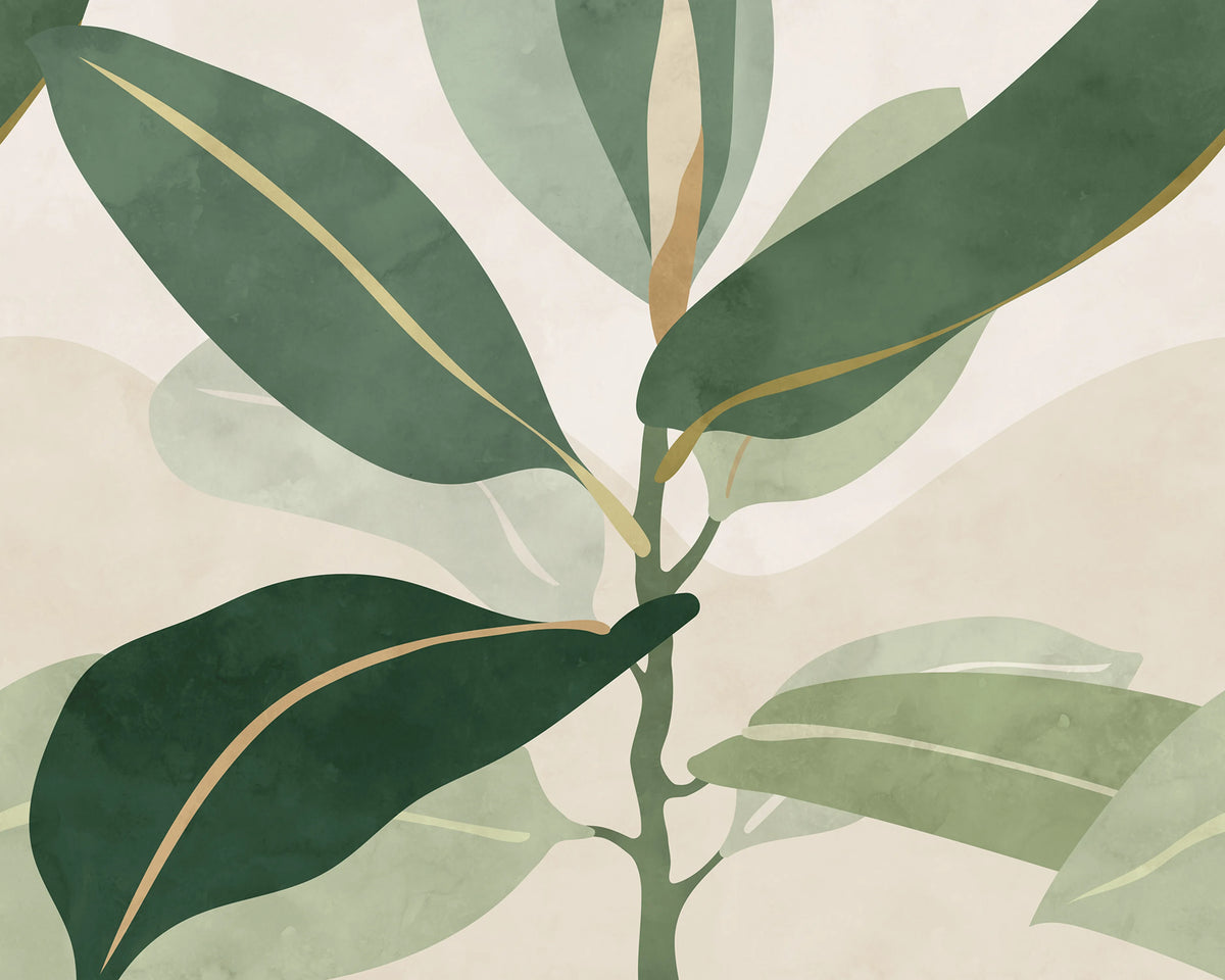 Ruby, Green Mural Wallpaper - pure wallpaper artwork