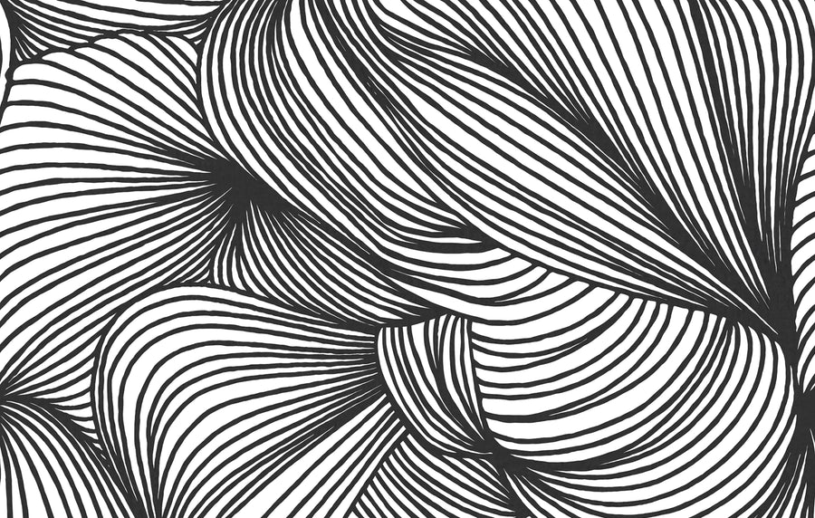 Opulence Lines, Graphite Mural Wallpaper