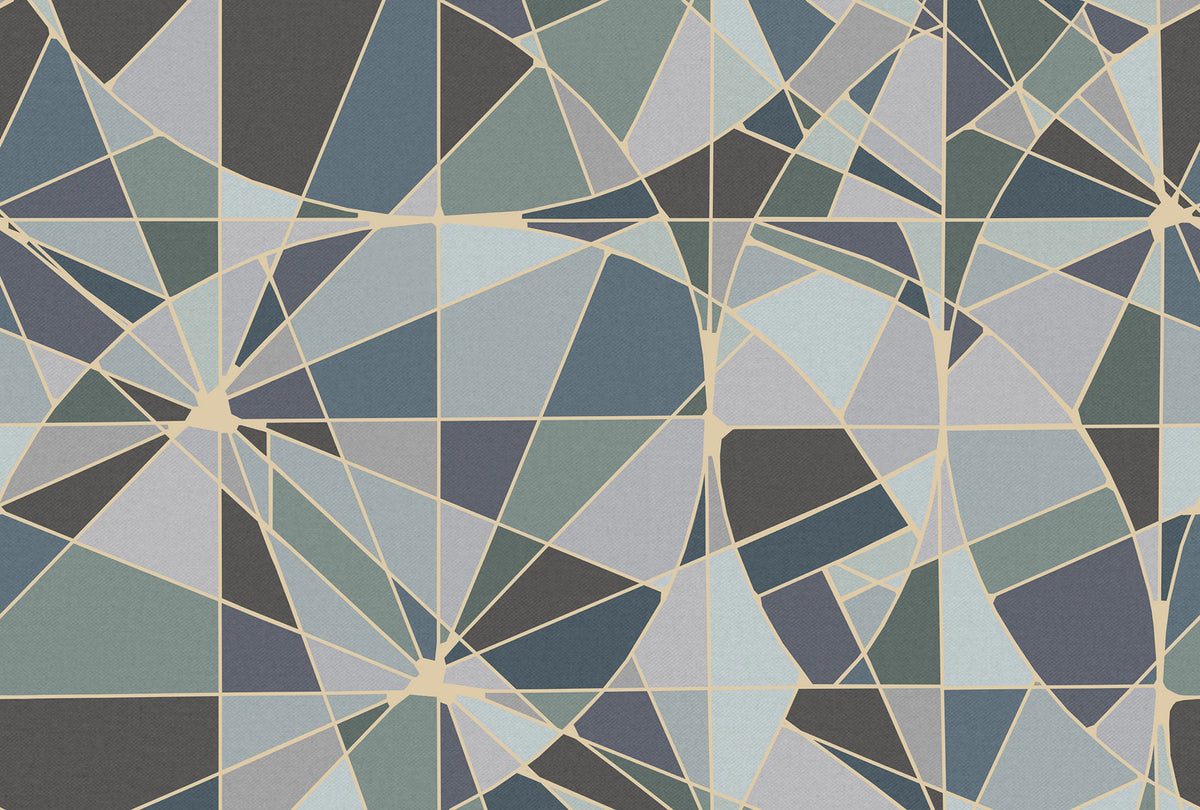 Facet, Blue Mural Wallpaper - pure wallpaper artwork