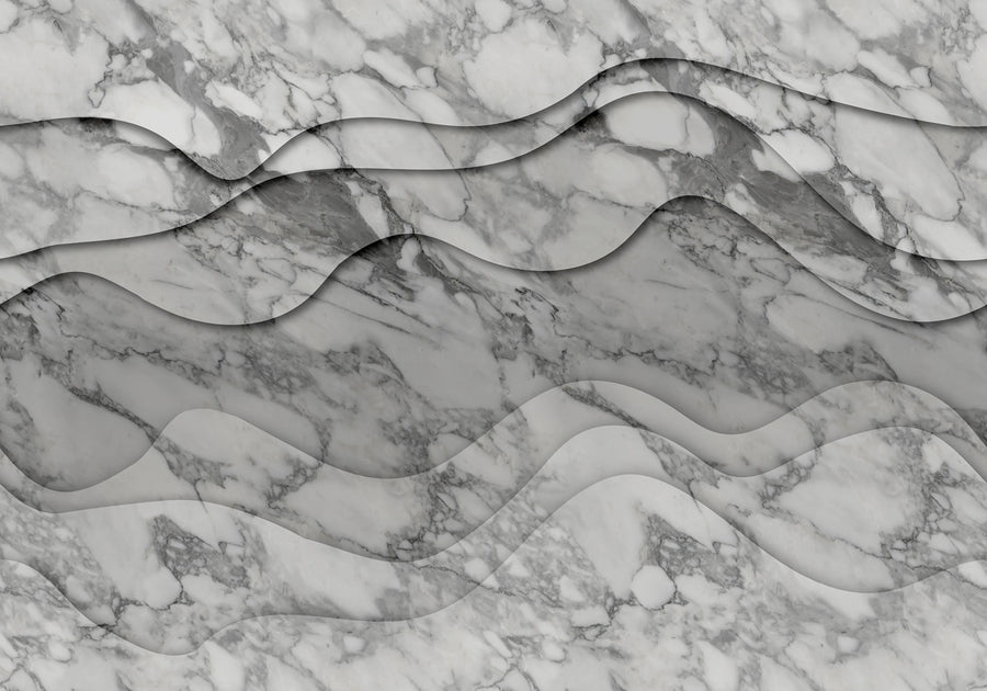 3D Wave, Marble Mural Wallpaper