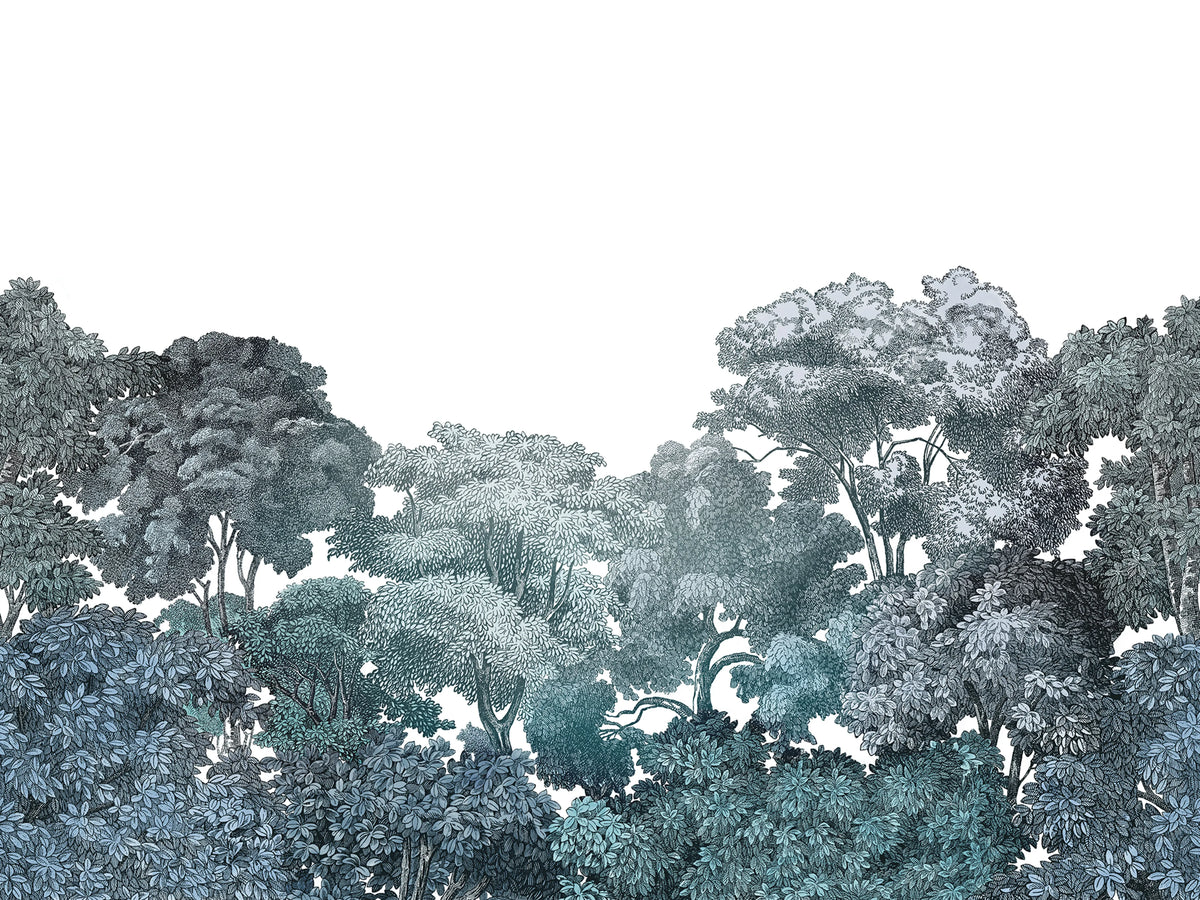 Bellewood, Teal Mural Wallpaper - pure wallpaper artwork