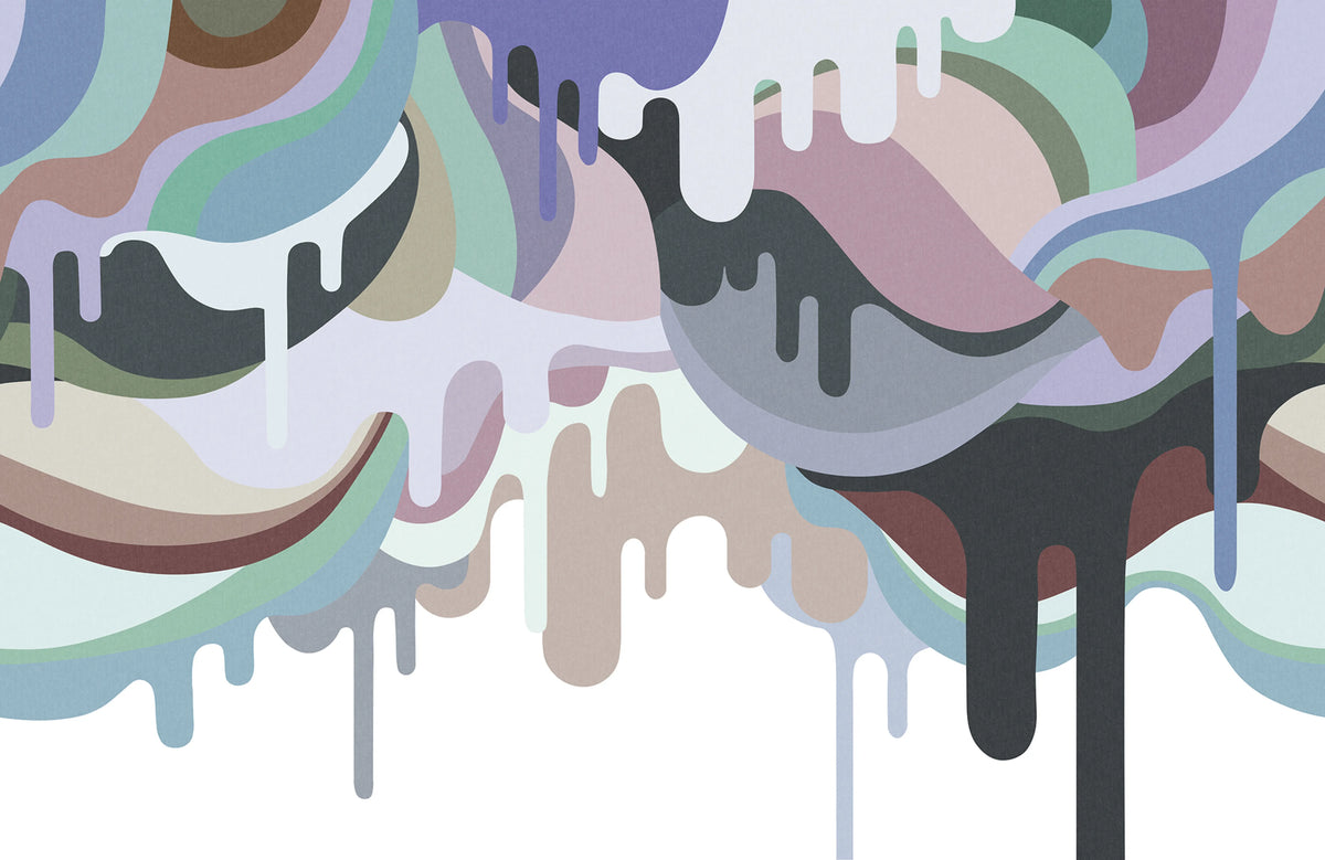 Dripping Ice Cream Retro Mural Wallpaper - pure wallpaper artwork