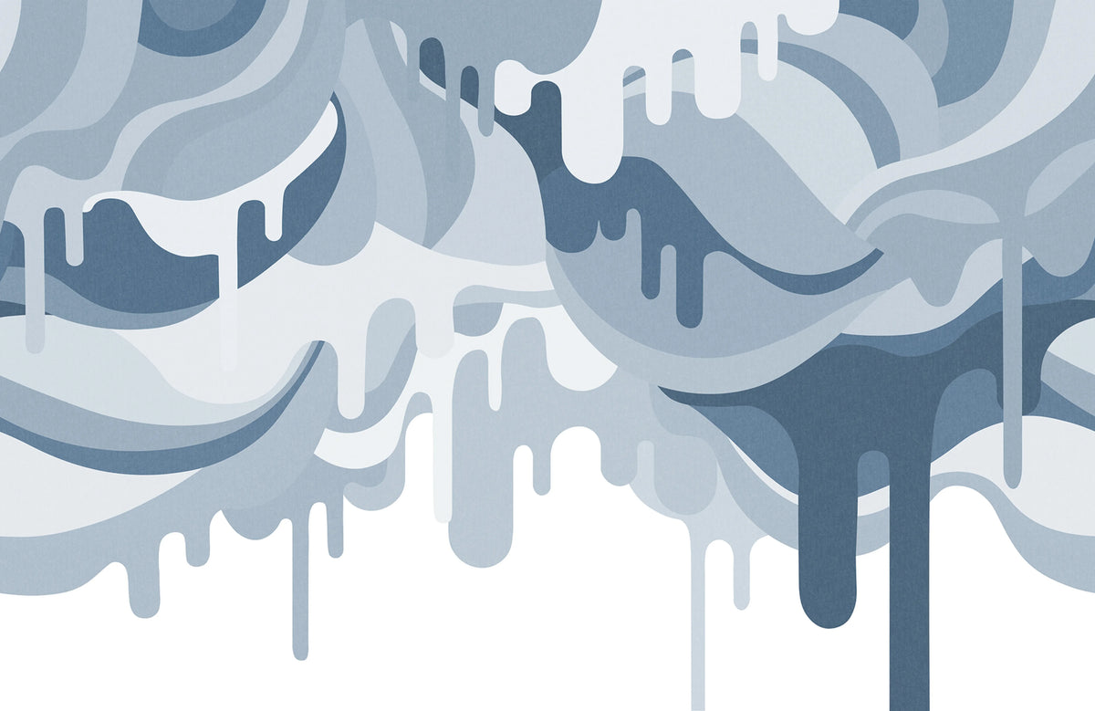 Dripping Ice Cream Blue Mural Wallpaper - pure wallpaper artwork