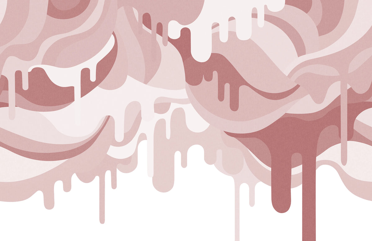 Dripping Ice Cream Pink Mural Wallpaper - pure wallpaper artwork