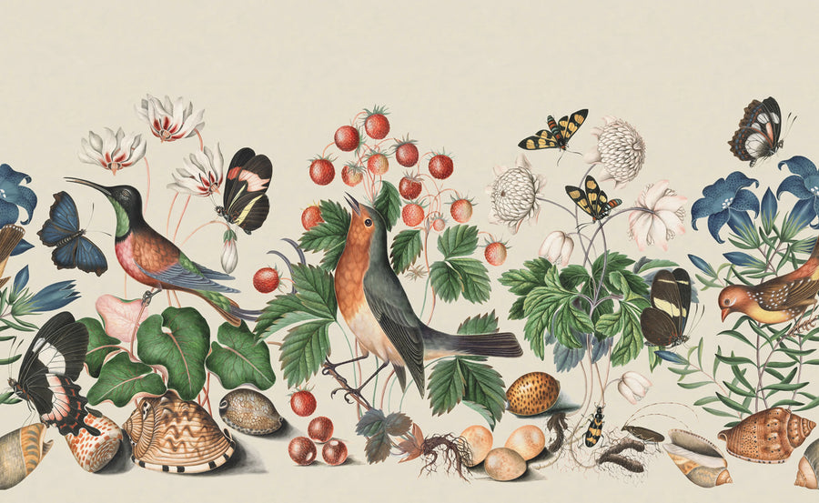 Flora and Fauna, Color Mural Wallpaper