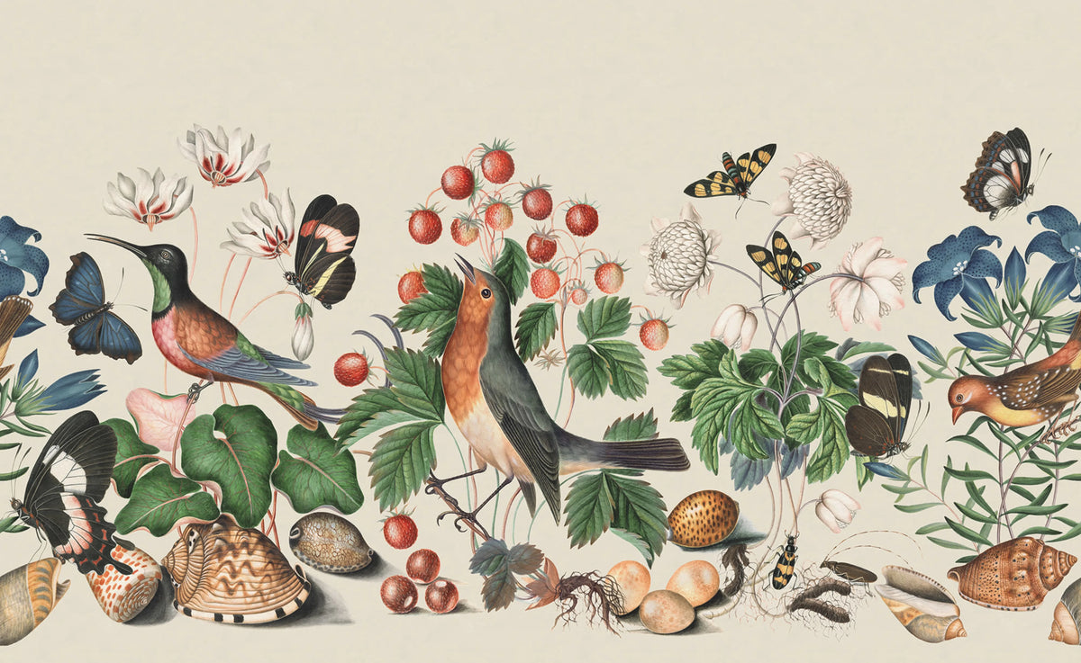 Flora and Fauna, Color Mural Wallpaper - pure wallpaper artwork